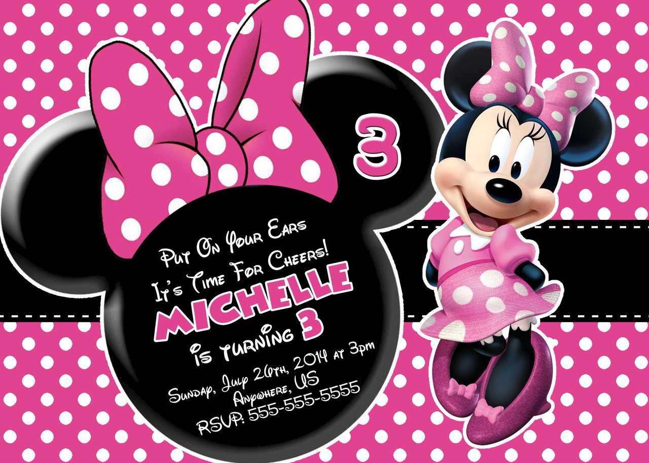 Minnie Mouse Birthday Invitations : Minnie Mouse Birthday For Minnie Mouse Card Templates