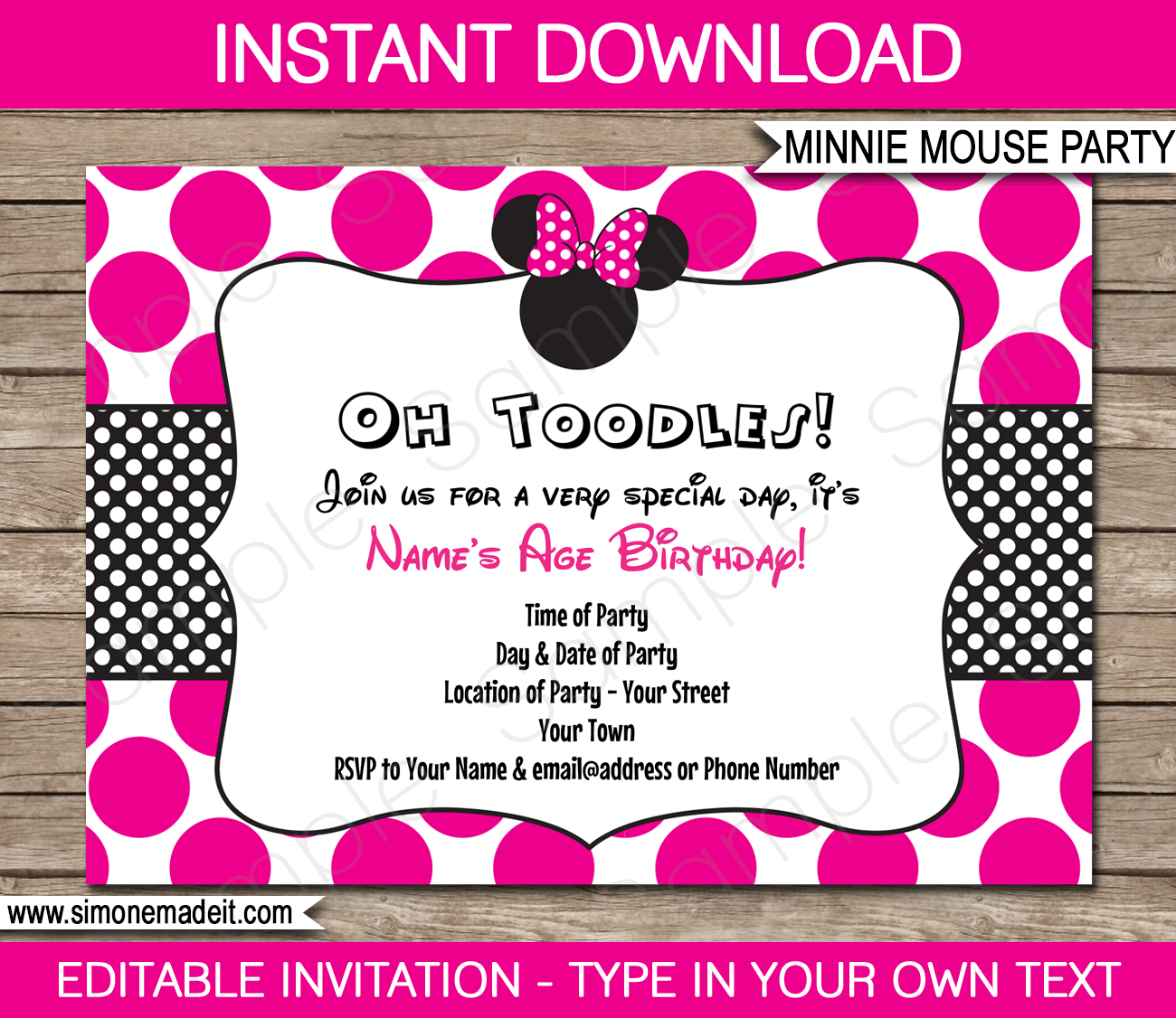 Minnie Mouse Printable Invitations – Mahre.horizonconsulting.co Intended For Minnie Mouse Card Templates