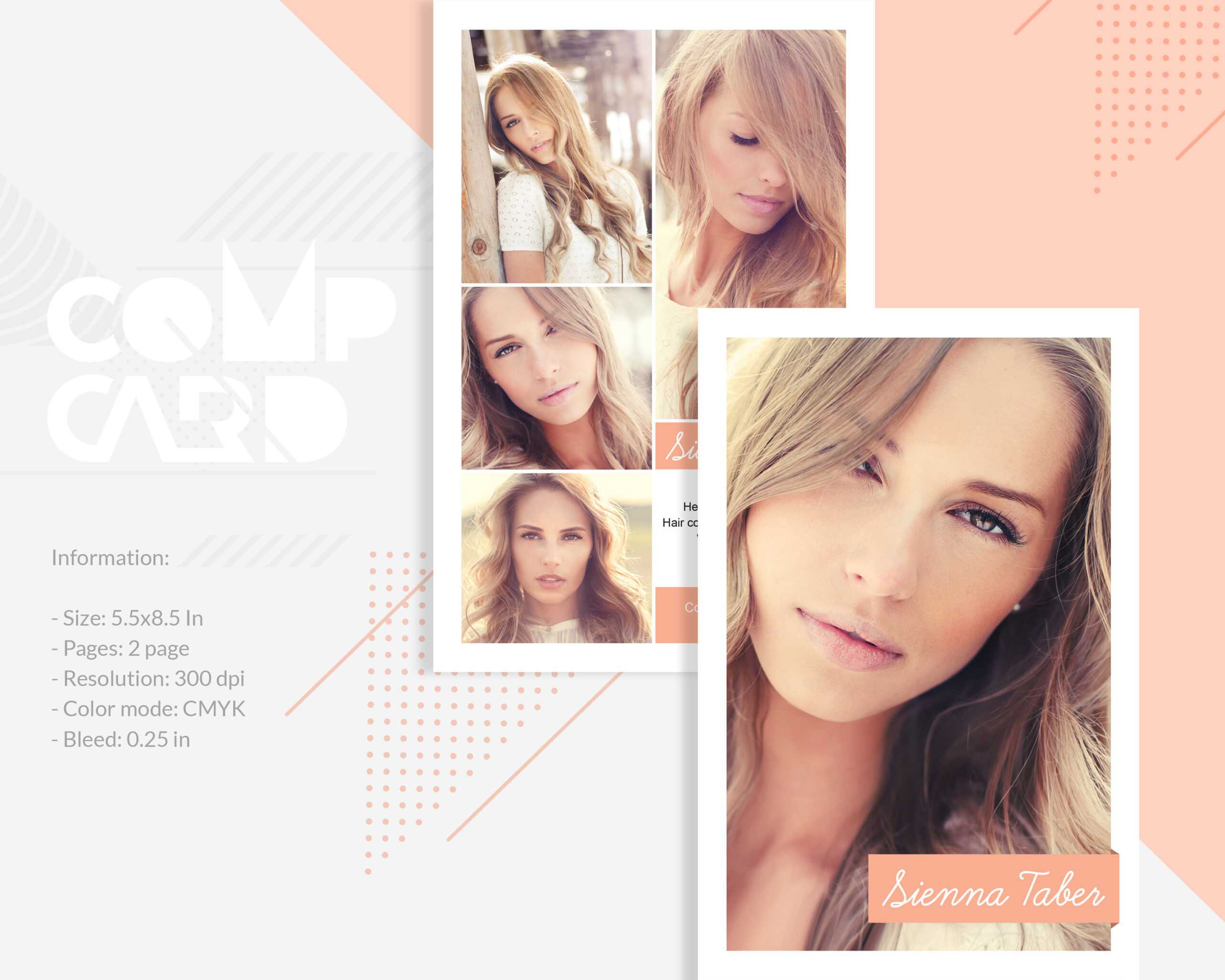 Modeling Comp Card Template | Model Agency Zed Card | Photoshop, Elements &  Ms Word Template | Instant Download | Mc 12 Pertaining To Zed Card Template