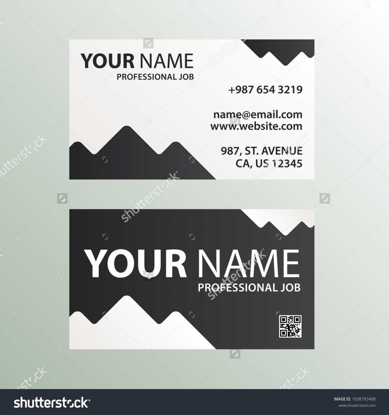 Modern Abstract Business Card Design Template Stock Vector Intended For Qr Code Business Card Template