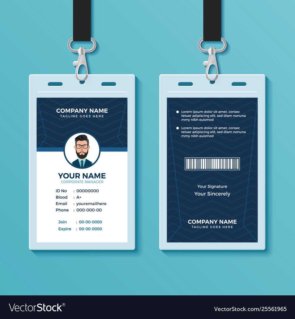 Modern And Clean Id Card Design Template For Company Id Card Design Template