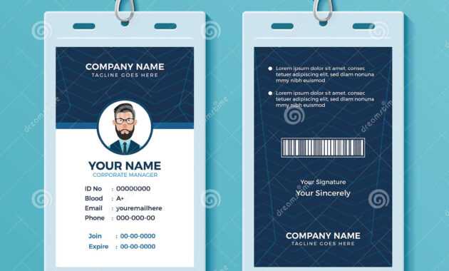 Modern And Clean Id Card Design Template Stock Vector in Conference Id Card Template