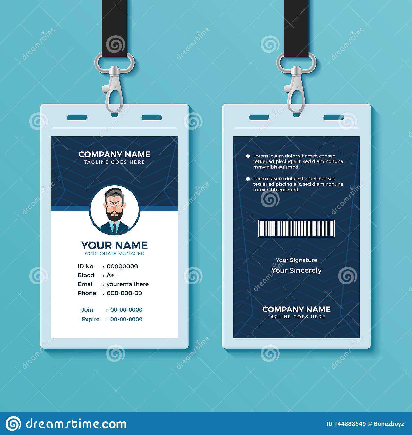 Modern And Clean Id Card Design Template Stock Vector In Conference Id Card Template