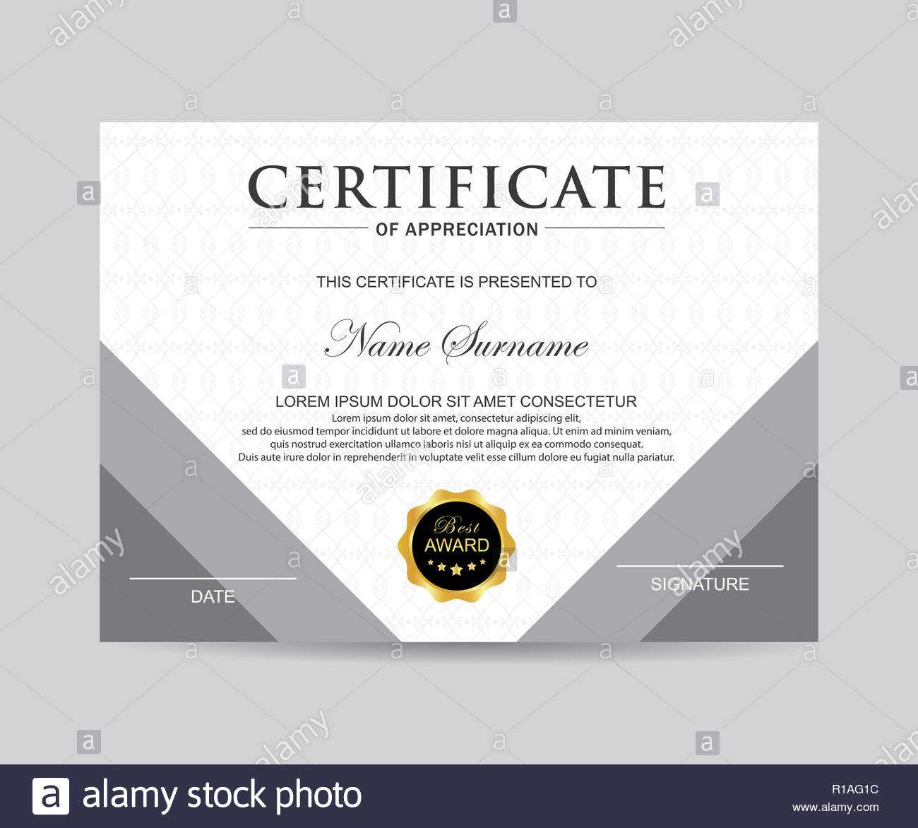 Modern Certificate Template And Background Stock Photo For Borderless Certificate Templates