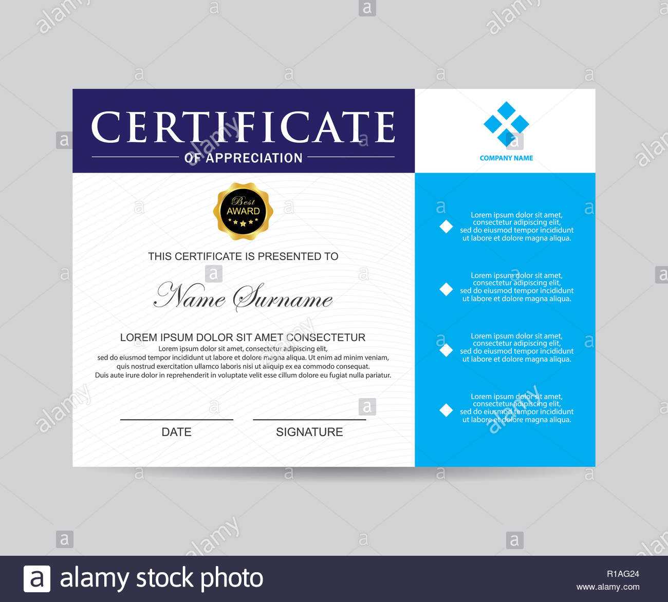 Modern Certificate Template And Background Stock Photo Within Borderless Certificate Templates