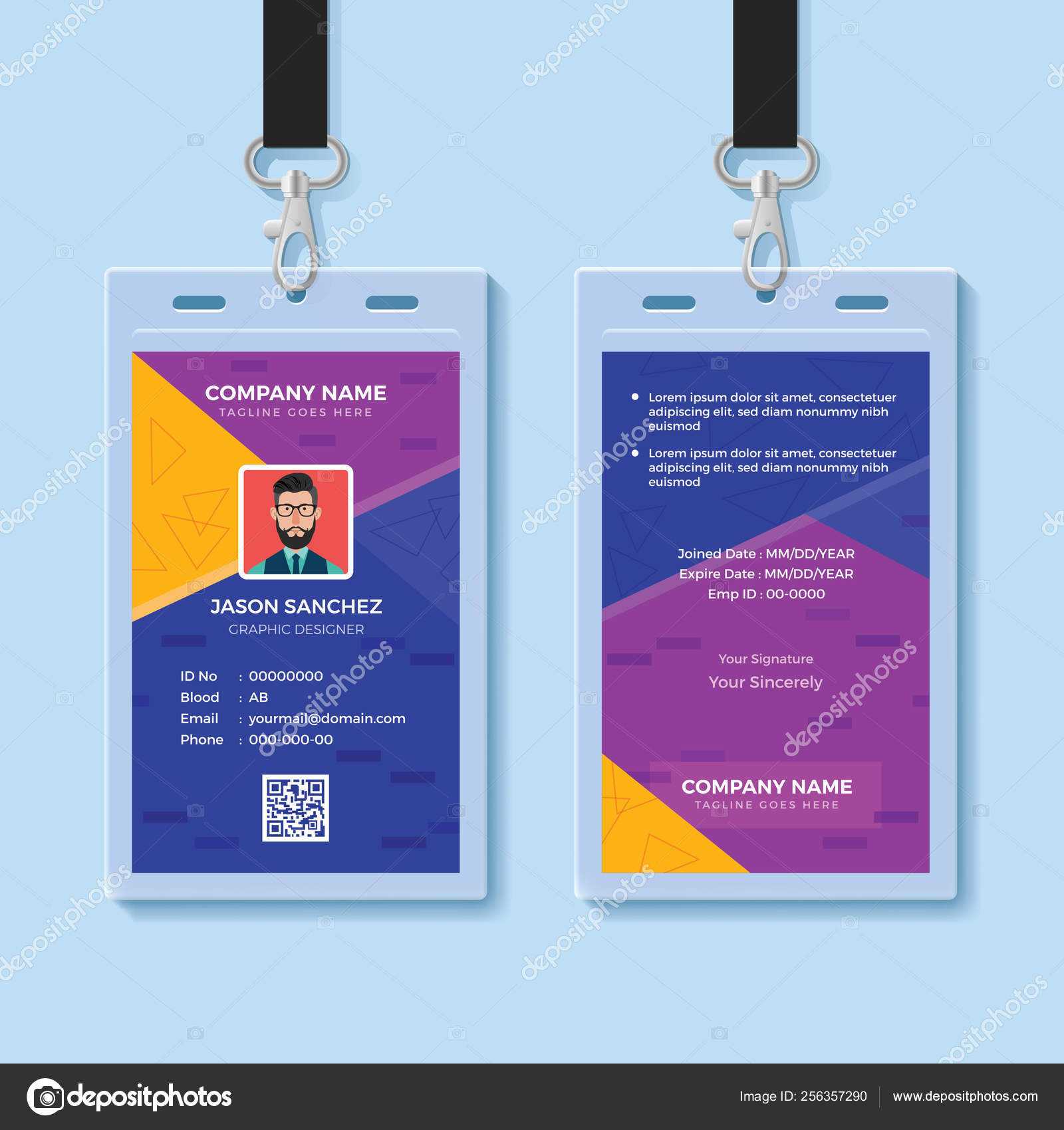 Modern Creative Id Card Design Template — Stock Vector Regarding Company Id Card Design Template