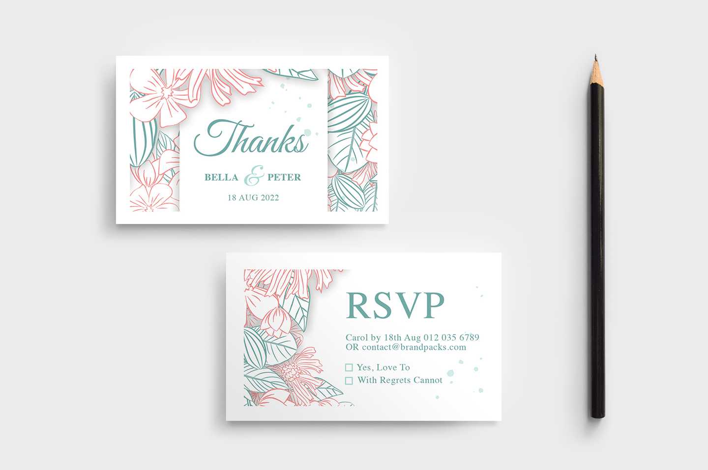 Modern Floral Wedding Rsvp Card Template – Brandpacks For Free Printable Wedding Rsvp Card Templates