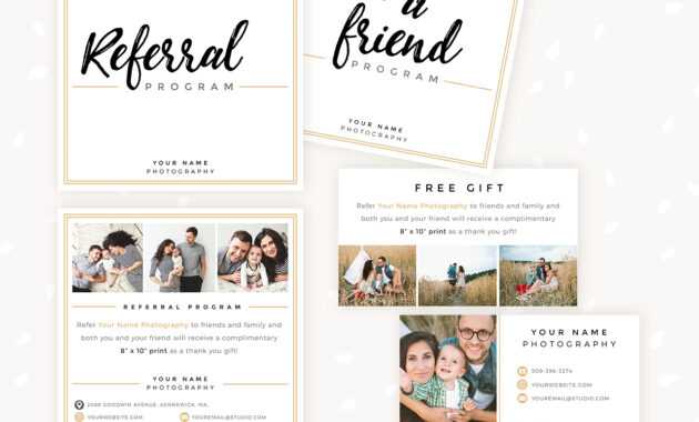 Modern Hand Lettering Referral Card Set - Strawberry Kit with Photography Referral Card Templates