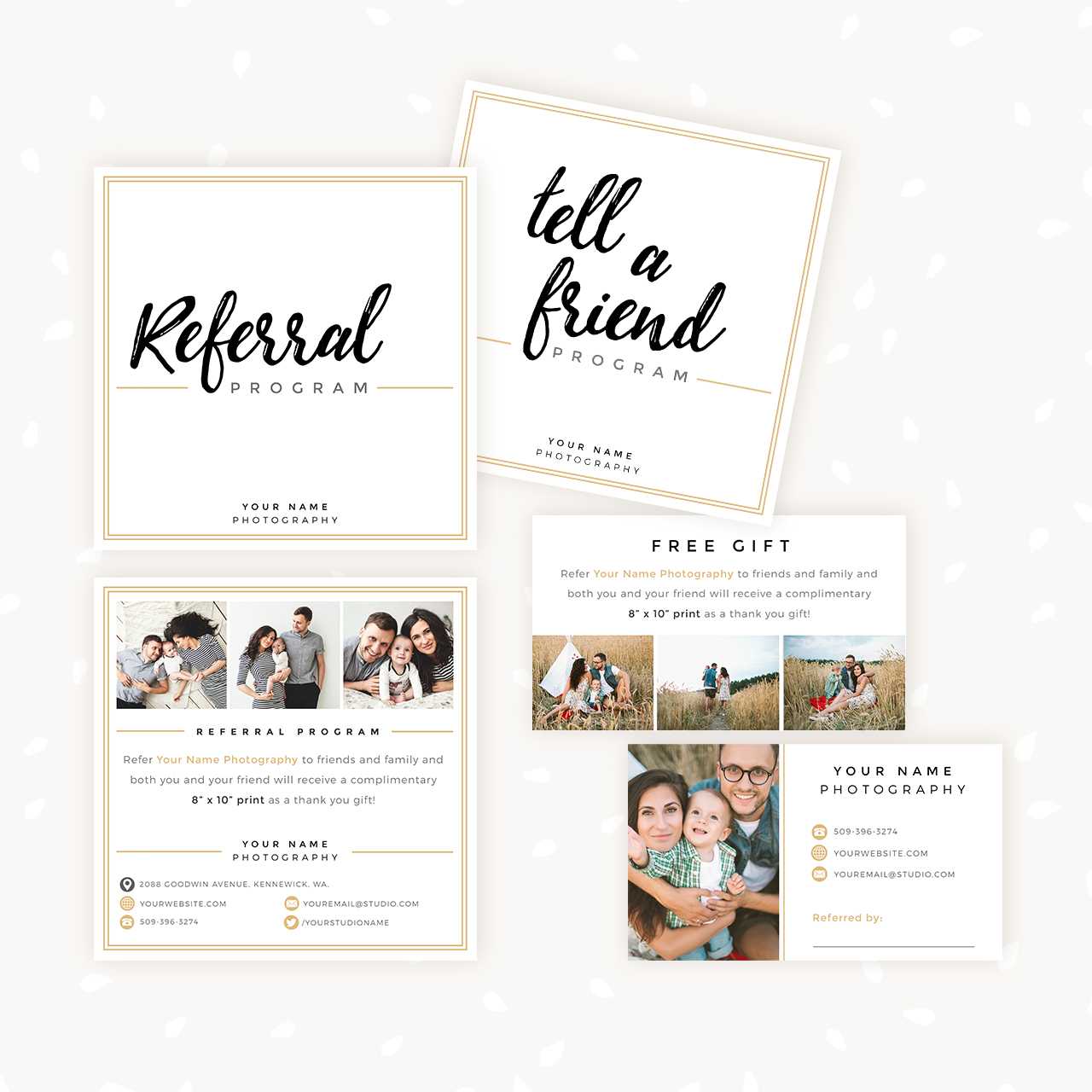 Modern Hand Lettering Referral Card Set - Strawberry Kit With Referral Card Template Free