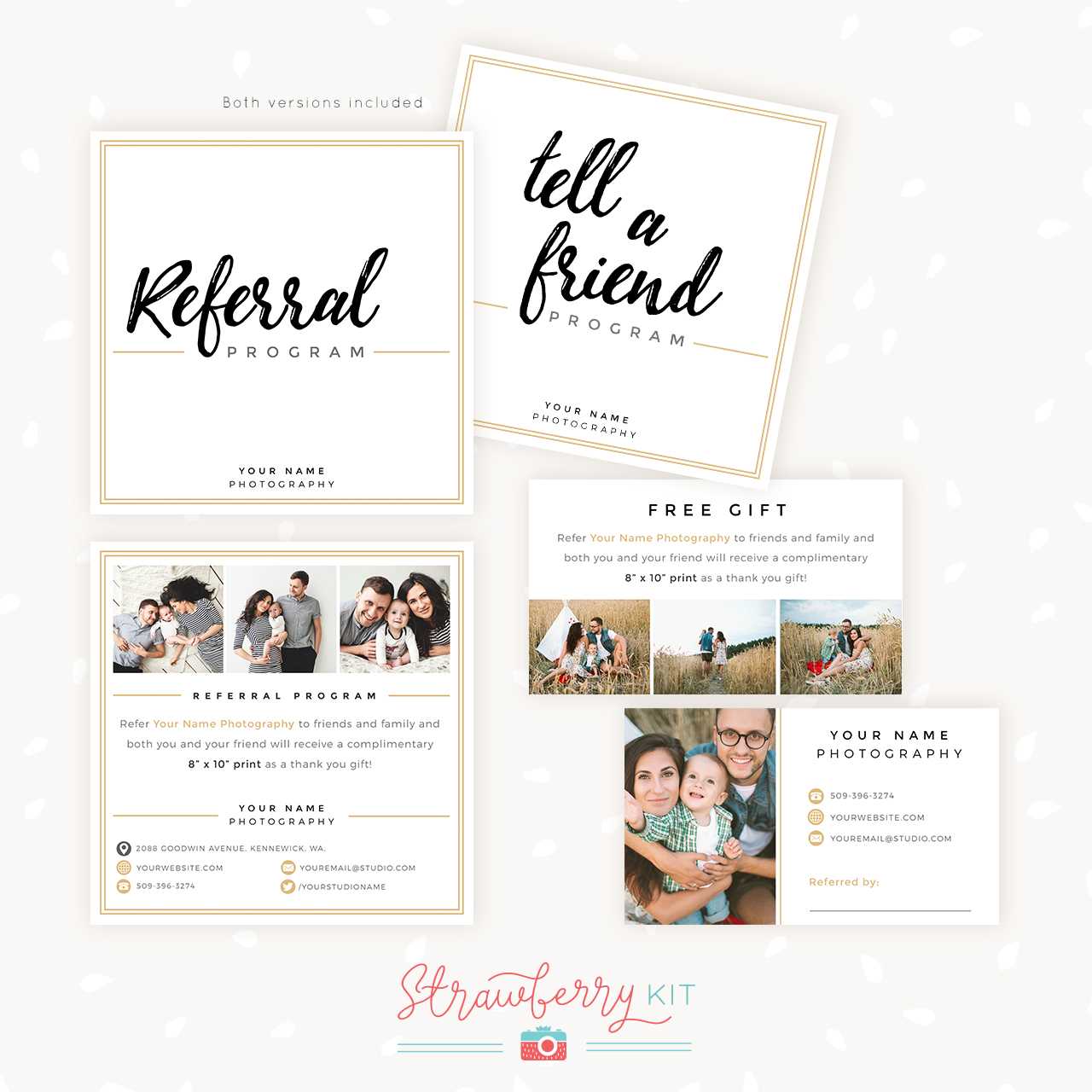 Modern Hand Lettering Referral Card Set – Strawberry Kit With Referral Card Template