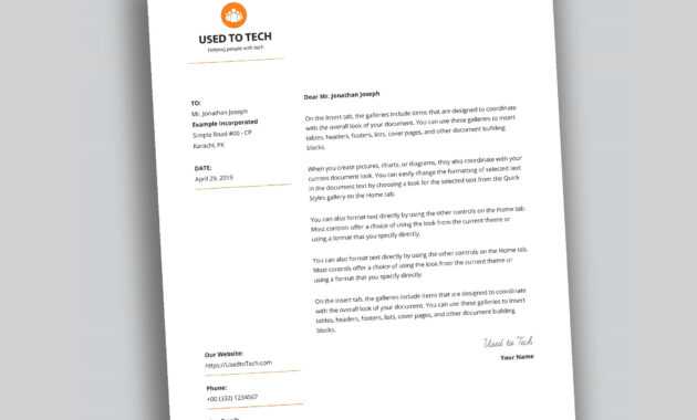 Modern Letterhead Template In Microsoft Word Free - Used To Tech throughout Free Letterhead Templates For Microsoft Word