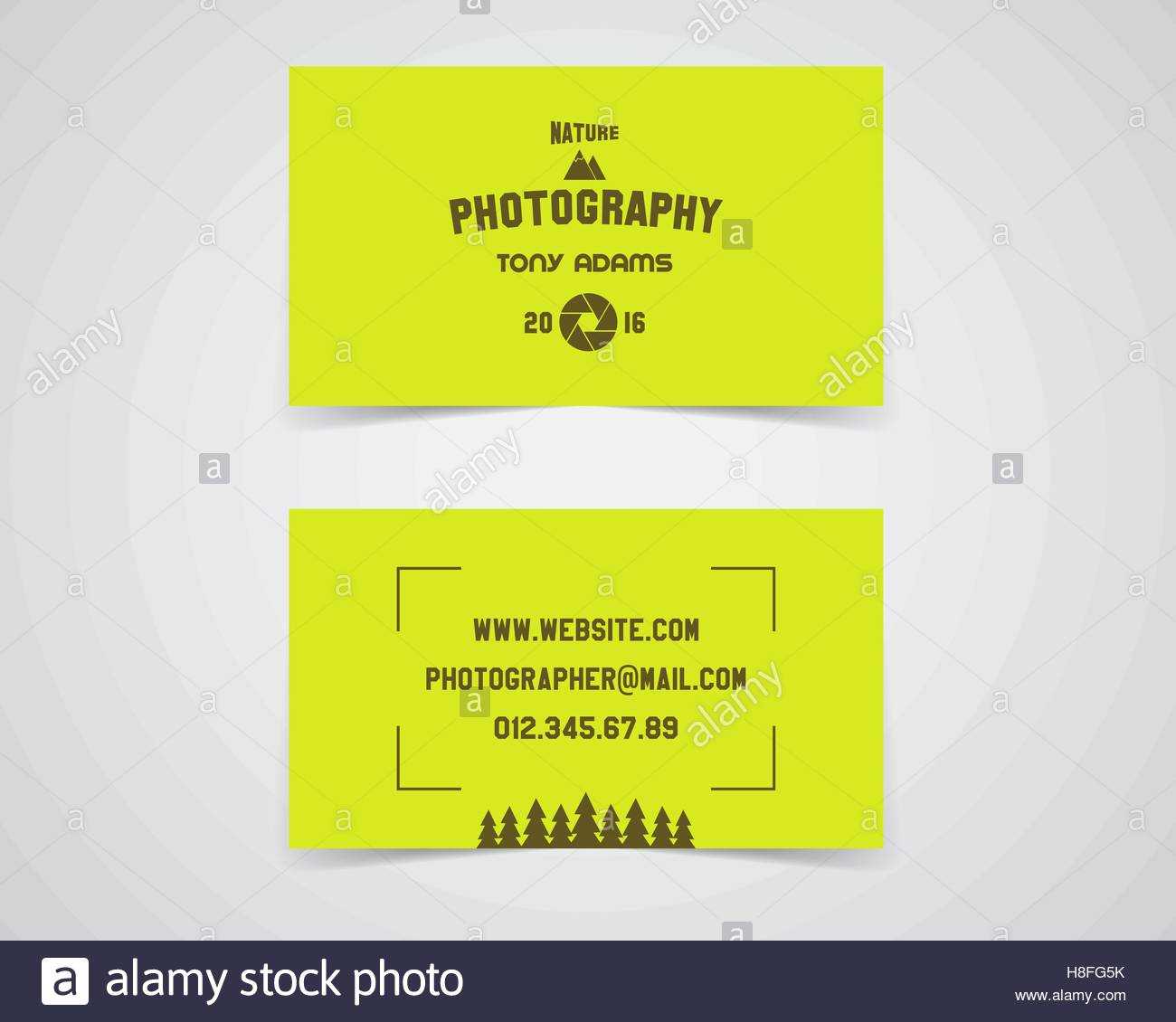 Modern Light Business Card Template For Nature Photography Pertaining To Photographer Id Card Template