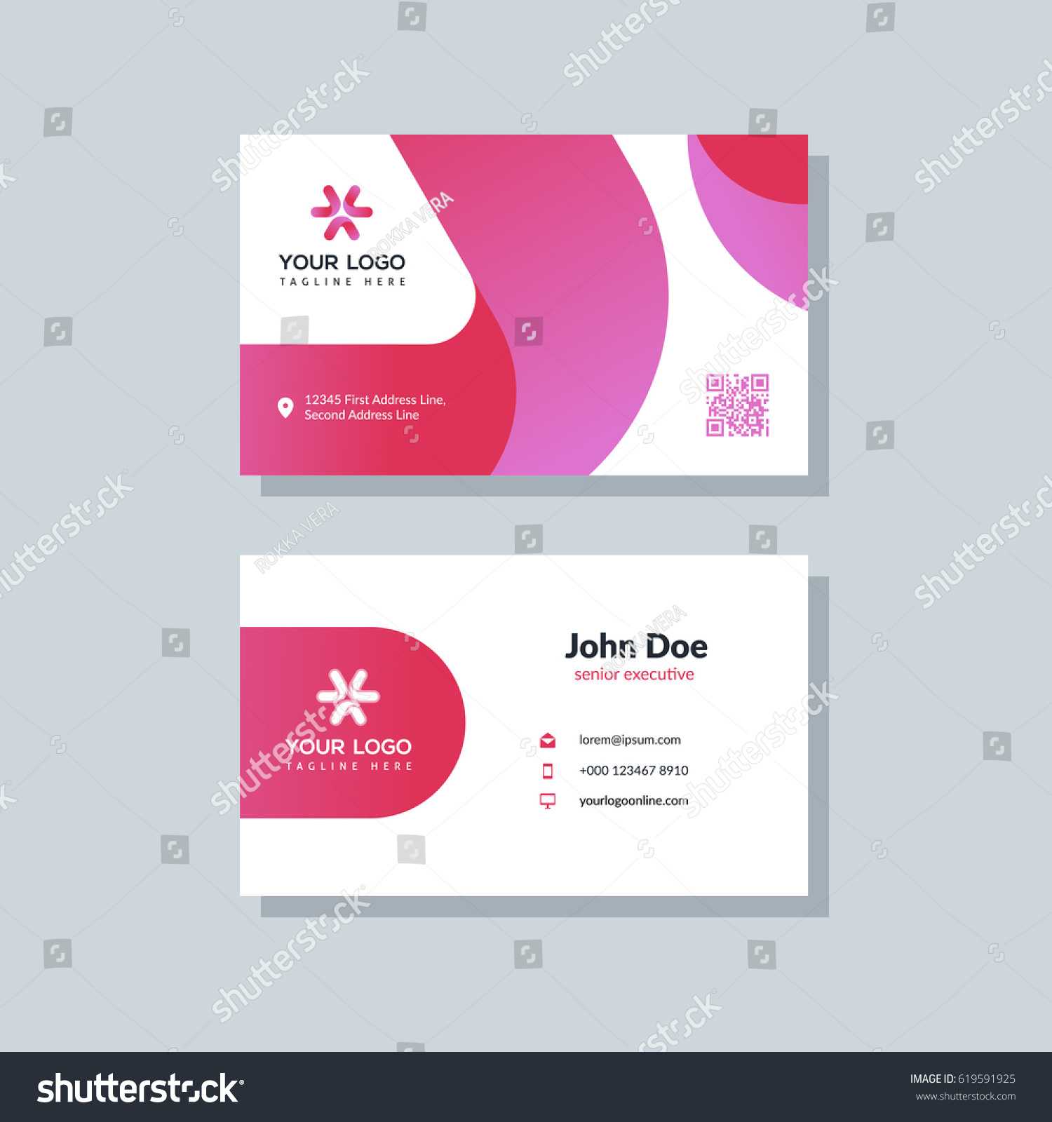 Modern Red Business Card Template Flat Stock Vector (Royalty Intended For Template For Calling Card