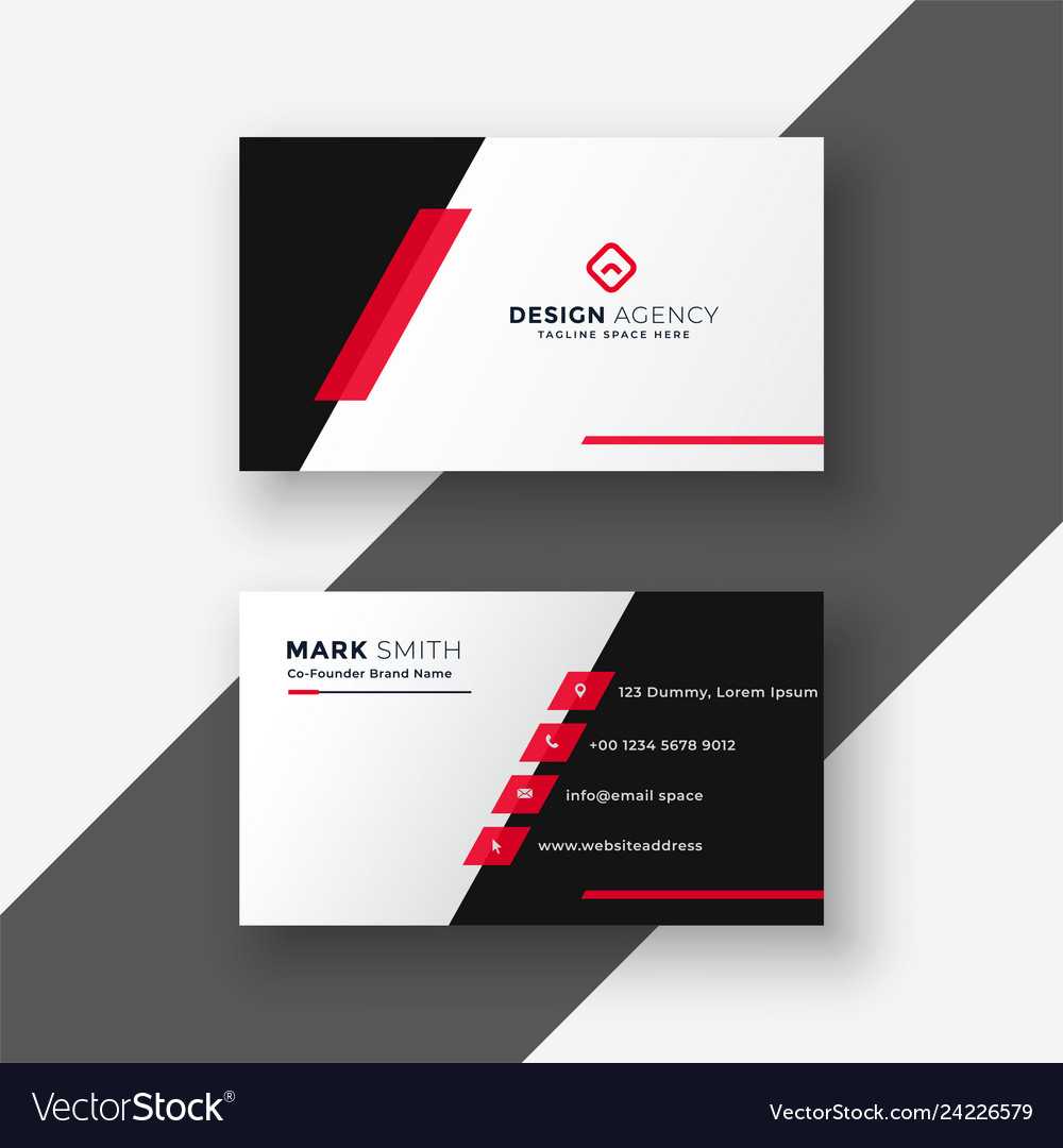 Modern Red Business Card Template For Free Bussiness Card Template