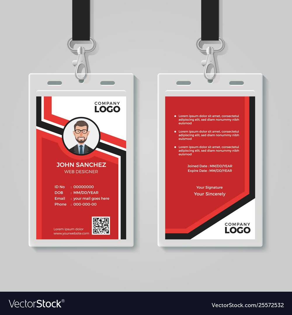 Modern Red Id Card Template In Sample Of Id Card Template