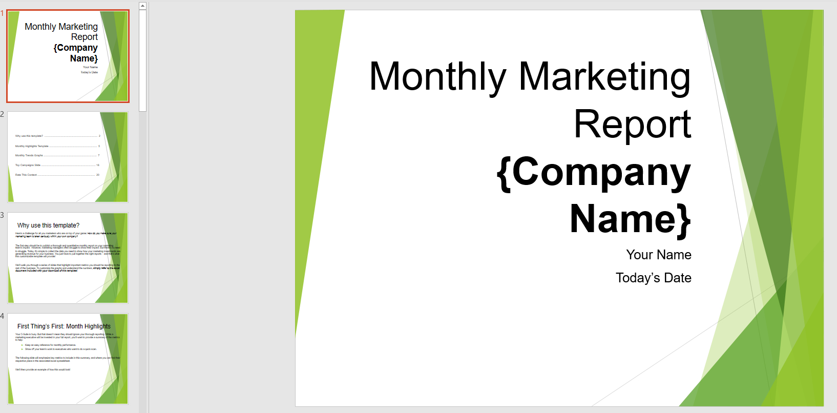 Monthly Marketing Reporting Powerpoint Template | Templates Within Monthly Report Template Ppt