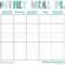Monthly Menu Planner Printable | Template Business Psd With Regard To Menu Planning Template Word