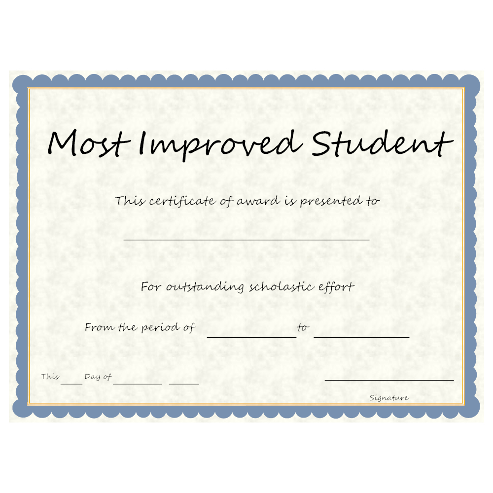 Most Improved Student Certificate – Mahre.horizonconsulting.co Inside Player Of The Day Certificate Template