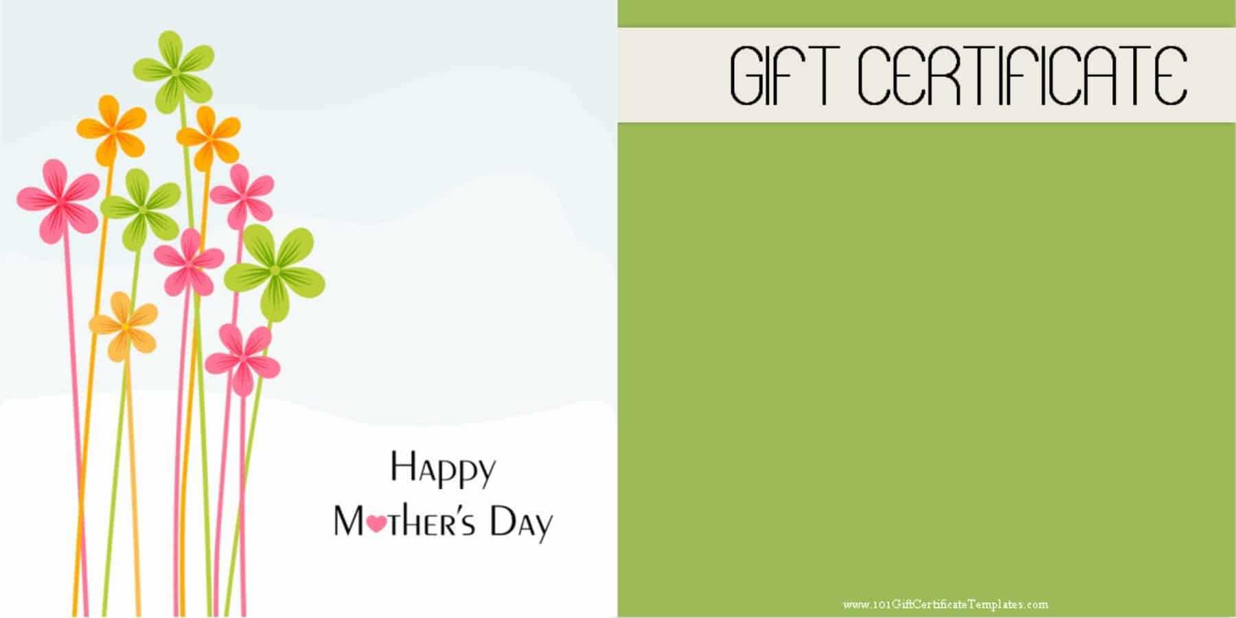 Mother's Day Gift Certificate Templates For Spa Day Gift Certificate Template