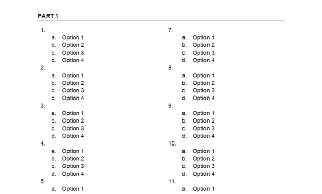 Multiple Choice Template Microsoft Word - Zohre pertaining to Test Template For Word