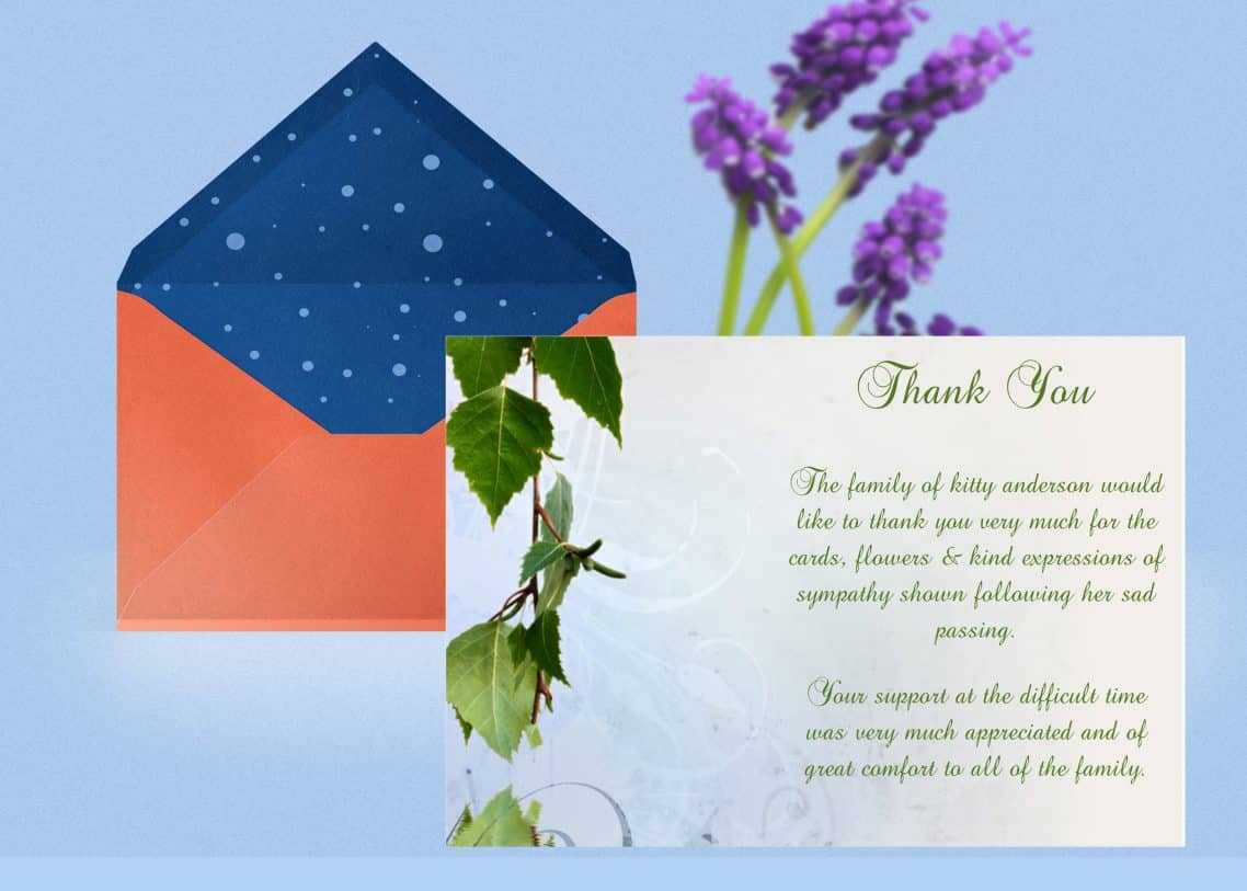 Natural Thank You Card Template Pertaining To Sympathy Thank You Card Template