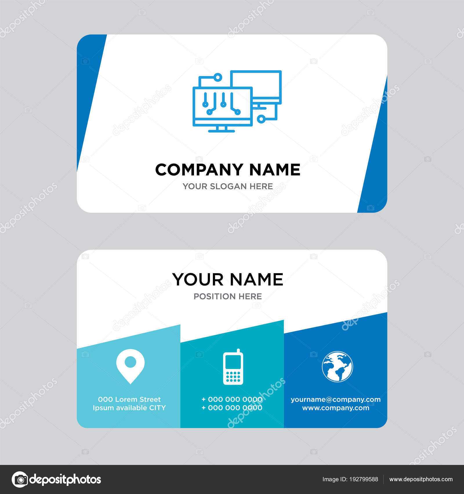 Network Business Card Design Template — Stock Vector In Networking Card Template