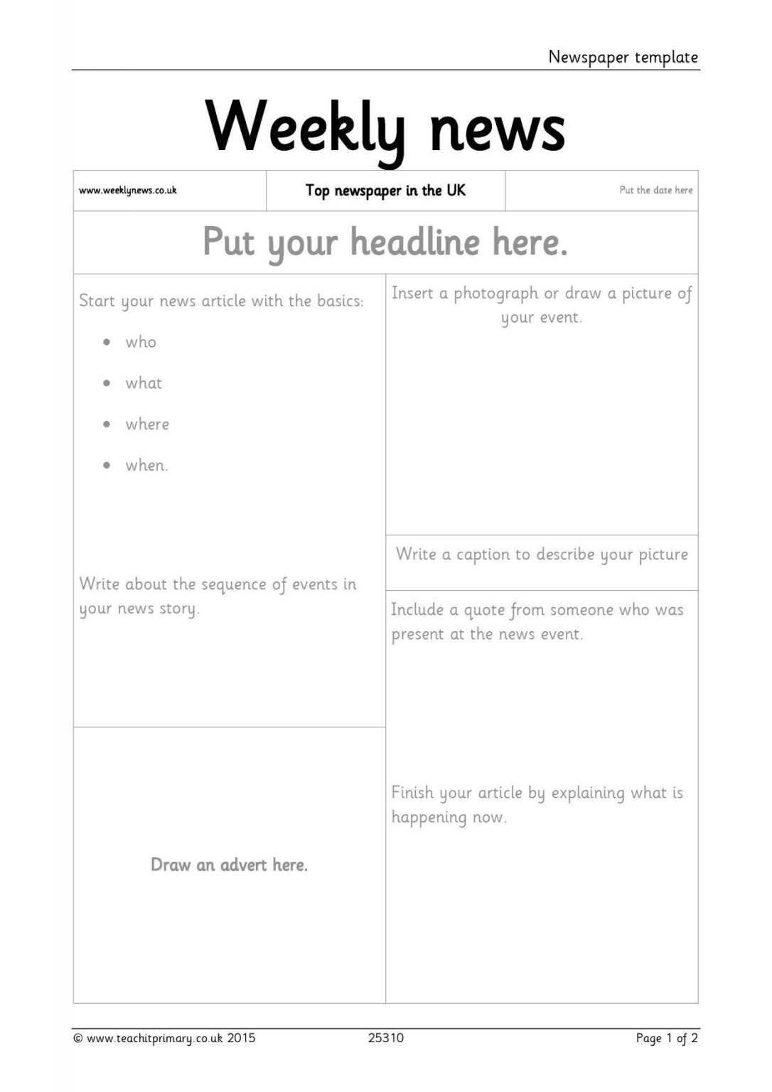 Science Report Template Ks2