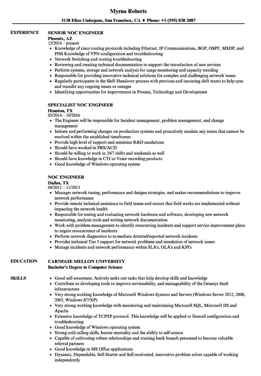 Noc Engineer Resume Samples | Velvet Jobs Intended For Noc Report Template