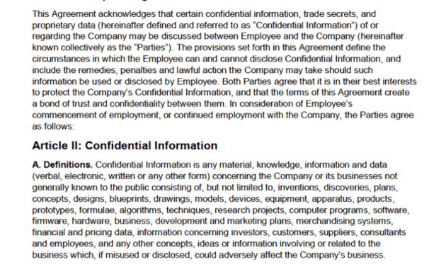 Non-Disclosure Agreement (Nda) Template – Sample pertaining to Nda Template Word Document