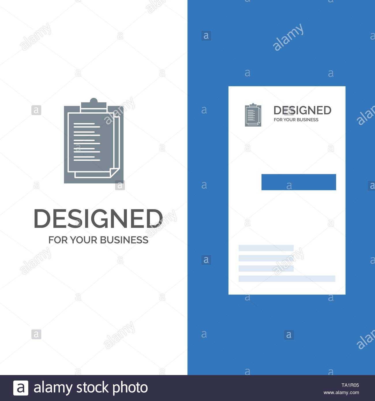 Notepad, Report Card, Result, Presentation Grey Logo Design Throughout Result Card Template