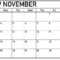 November 2019 Printable Calendar One Page Template – Latest Inside Full Page Blank Calendar Template