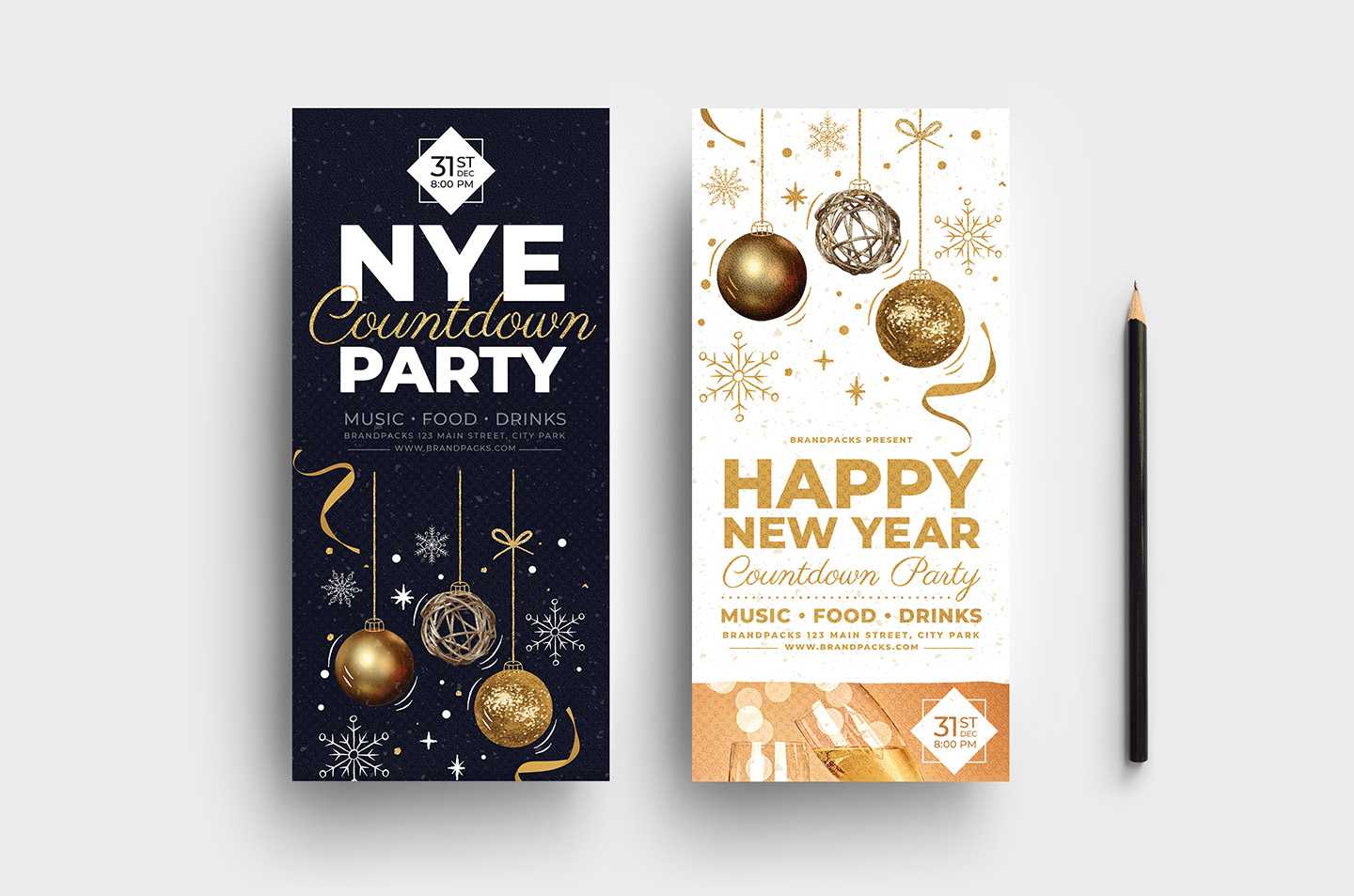 Nye Party Dl Card Template – Psd, Ai & Vector – Brandpacks Regarding Dl Card Template