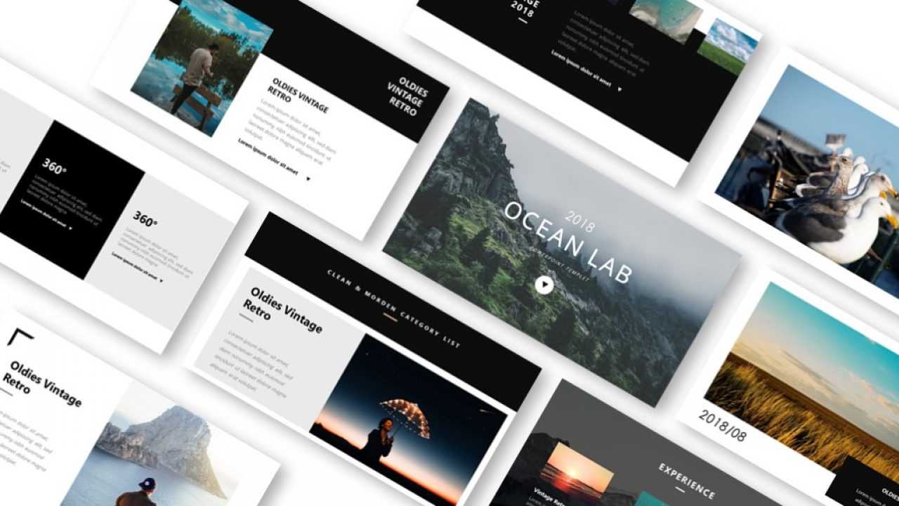 Ocean Lab Photo Album Powerpoint Template – Just Free Slides Intended For Powerpoint Photo Album Template