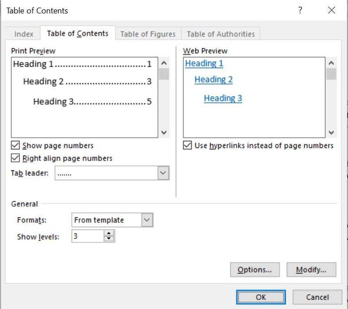 Office Q&a: How To Remove Page Numbers From A Table Of Intended For Contents Page Word Template