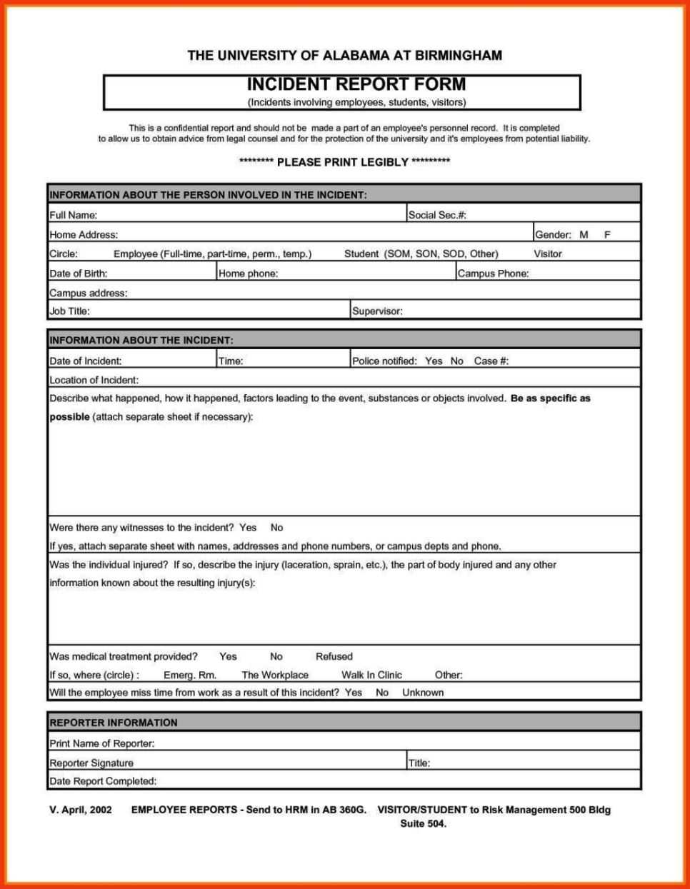 Ohs Incident Report – Zohre.horizonconsulting.co Throughout Hazard Incident Report Form Template