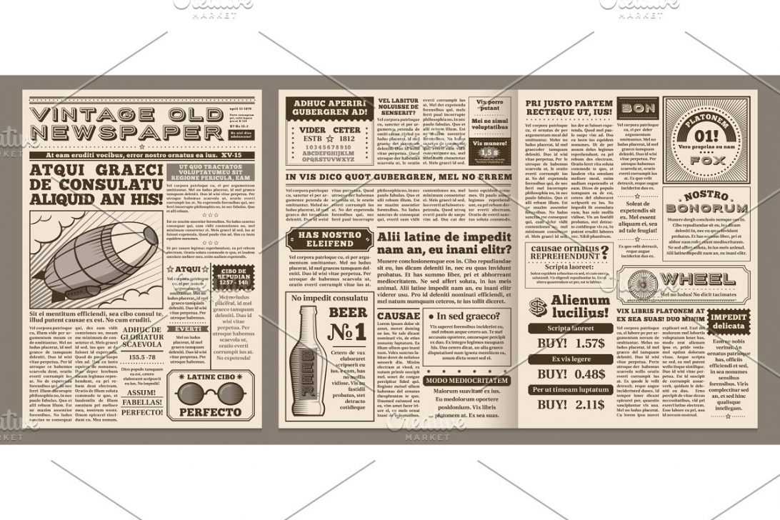 Old Newspaper Template Style Free Photoshop WordPress For Blank Newspaper Template For Word