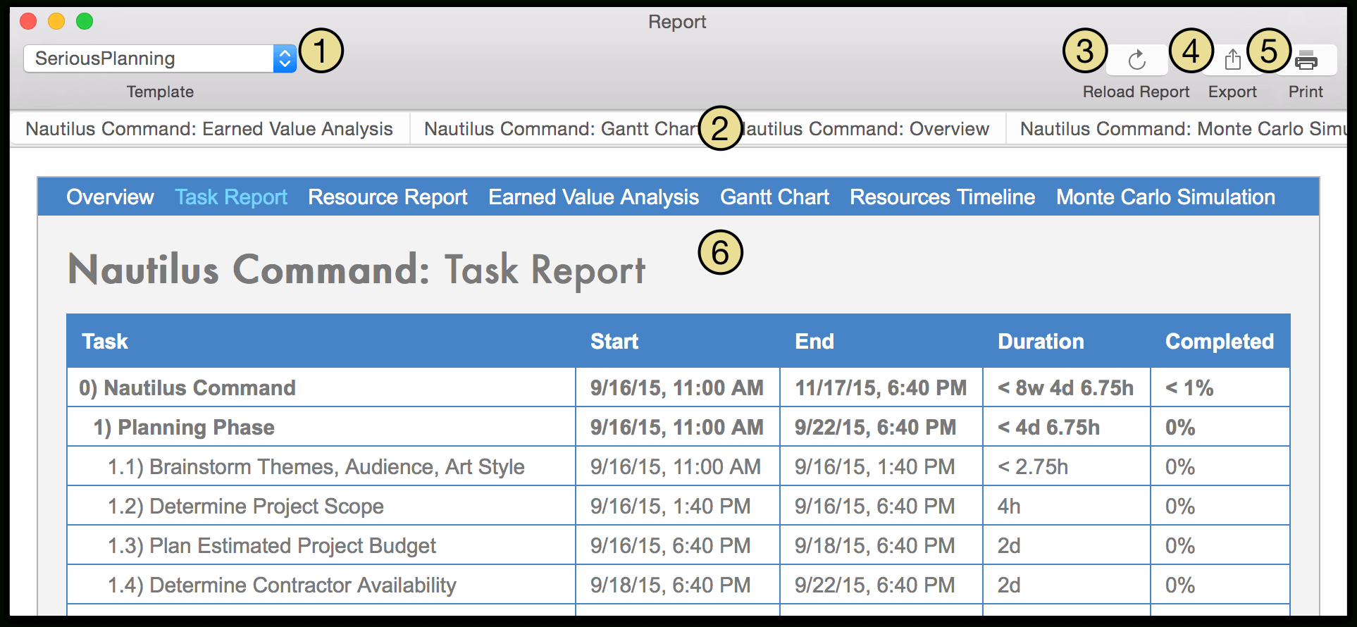 Omniplan 3 For Mac User Manual — Reporting And Printing Regarding Html Report Template Download