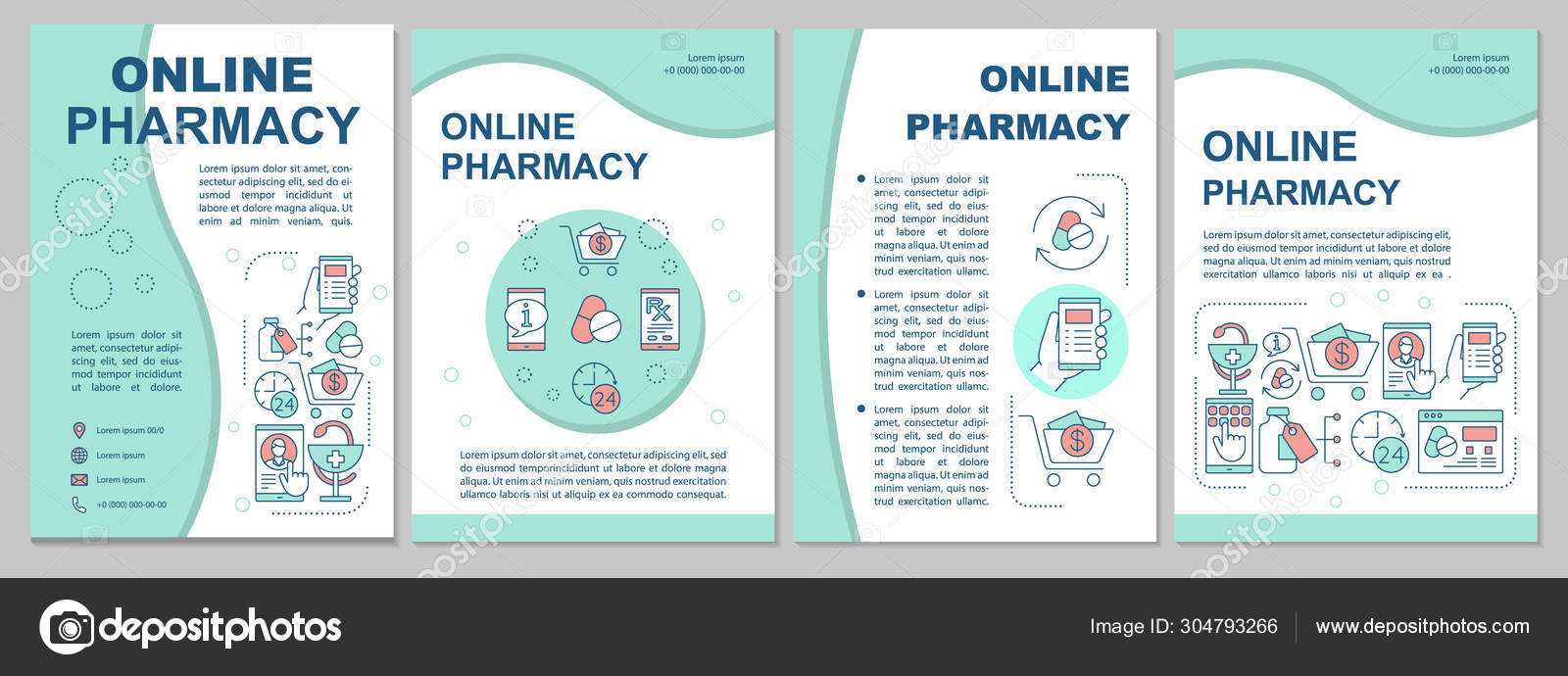 Online Pharmacy Brochure Template Layout. Internet Drugstore In Pharmacy Brochure Template Free