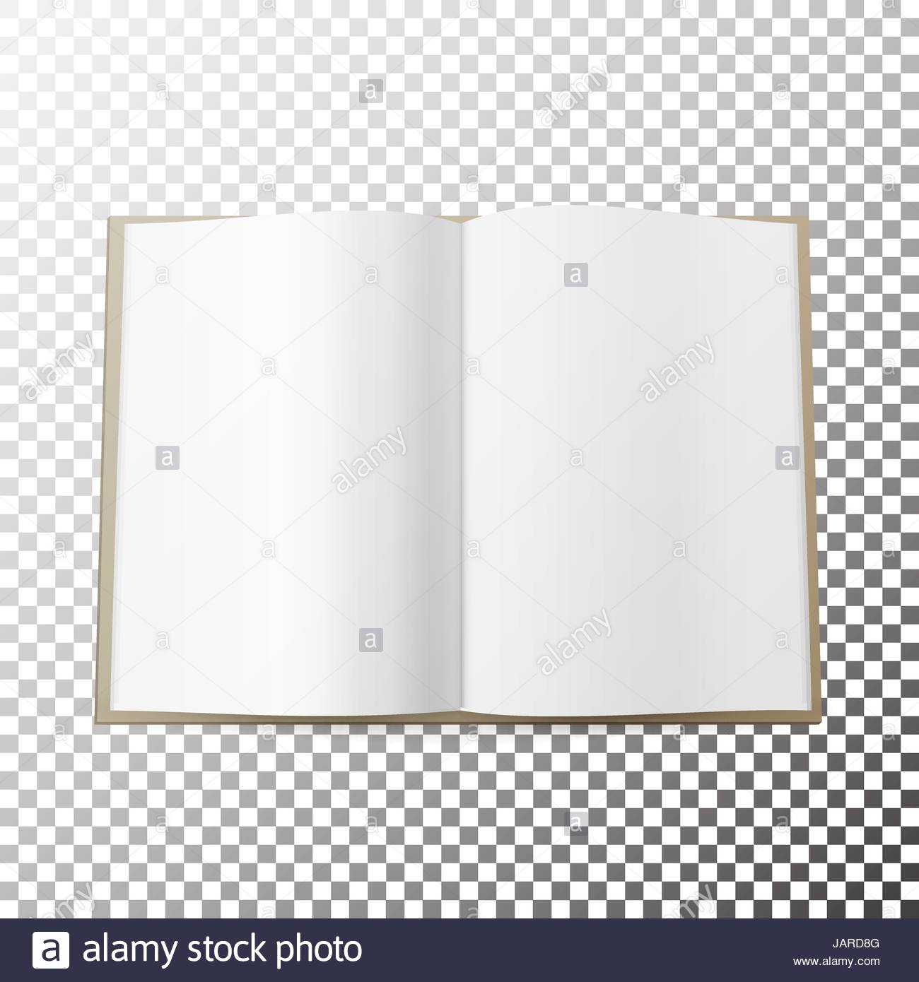 Open Magazine Spread Blank Vector. Simple Mock Up Template Within Blank Magazine Spread Template