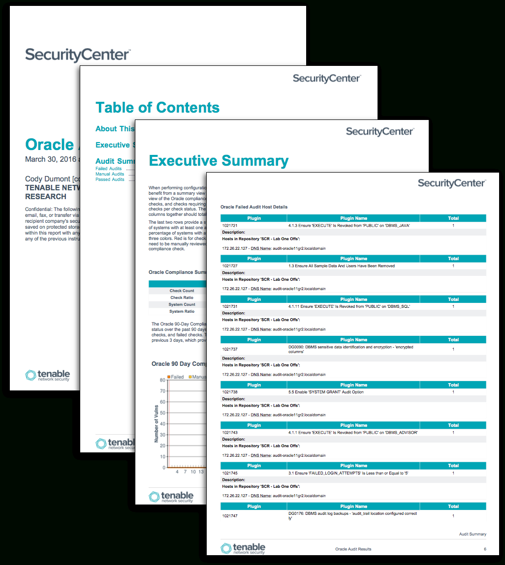 Oracle Audit Results – Sc Report Template | Tenable® Regarding Template For Audit Report