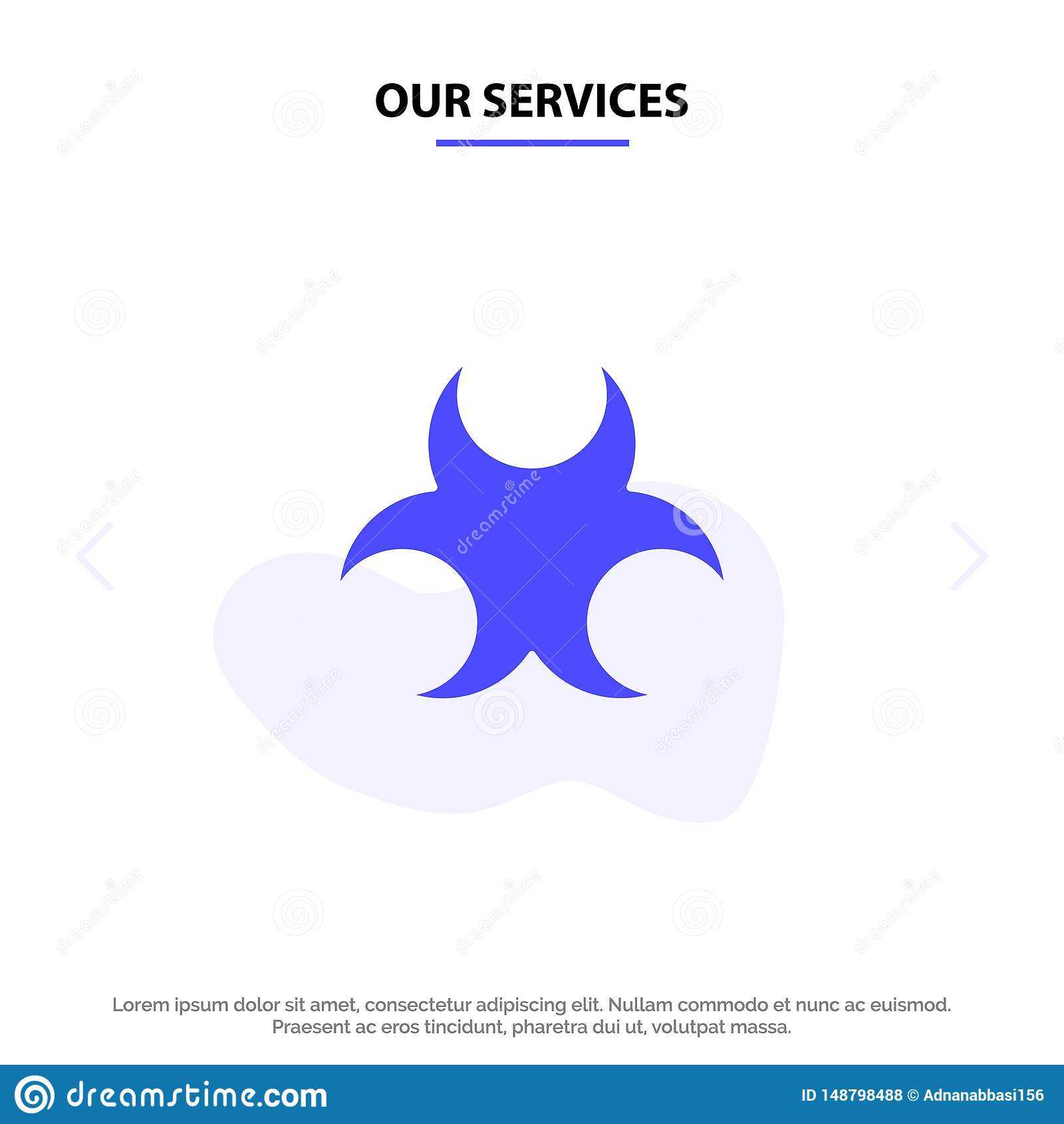 Our Services Bio, Hazard, Sign, Science Solid Glyph Icon Web Within Bio Card Template