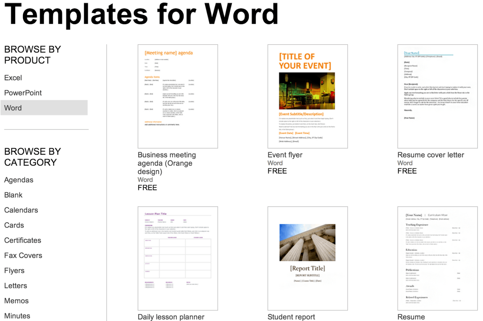 google-word-document-templates