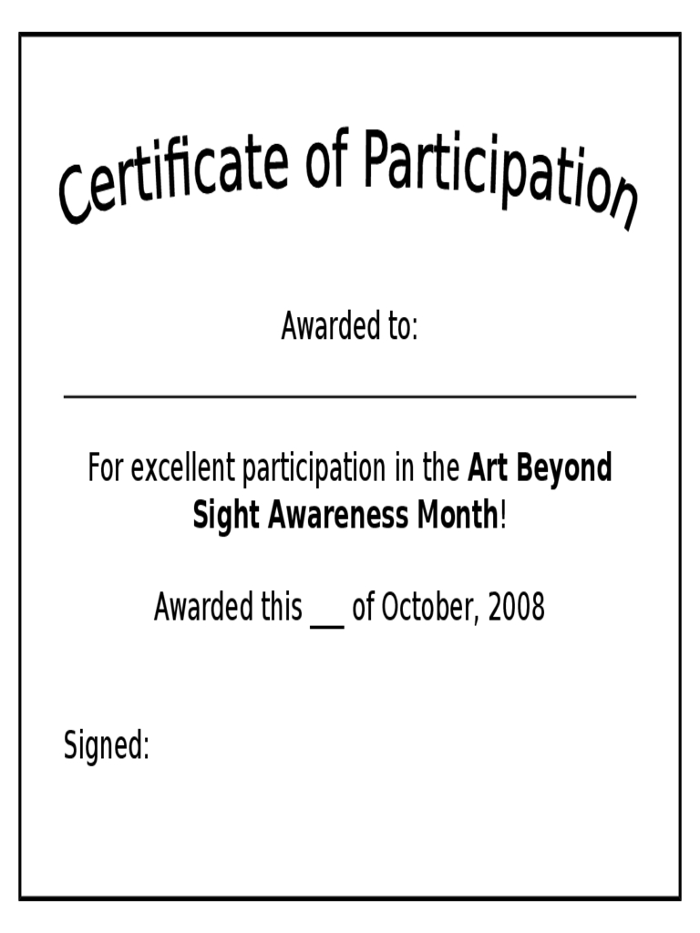 Participation Certificate – 6 Free Templates In Pdf, Word With Certificate Of Participation Template Doc