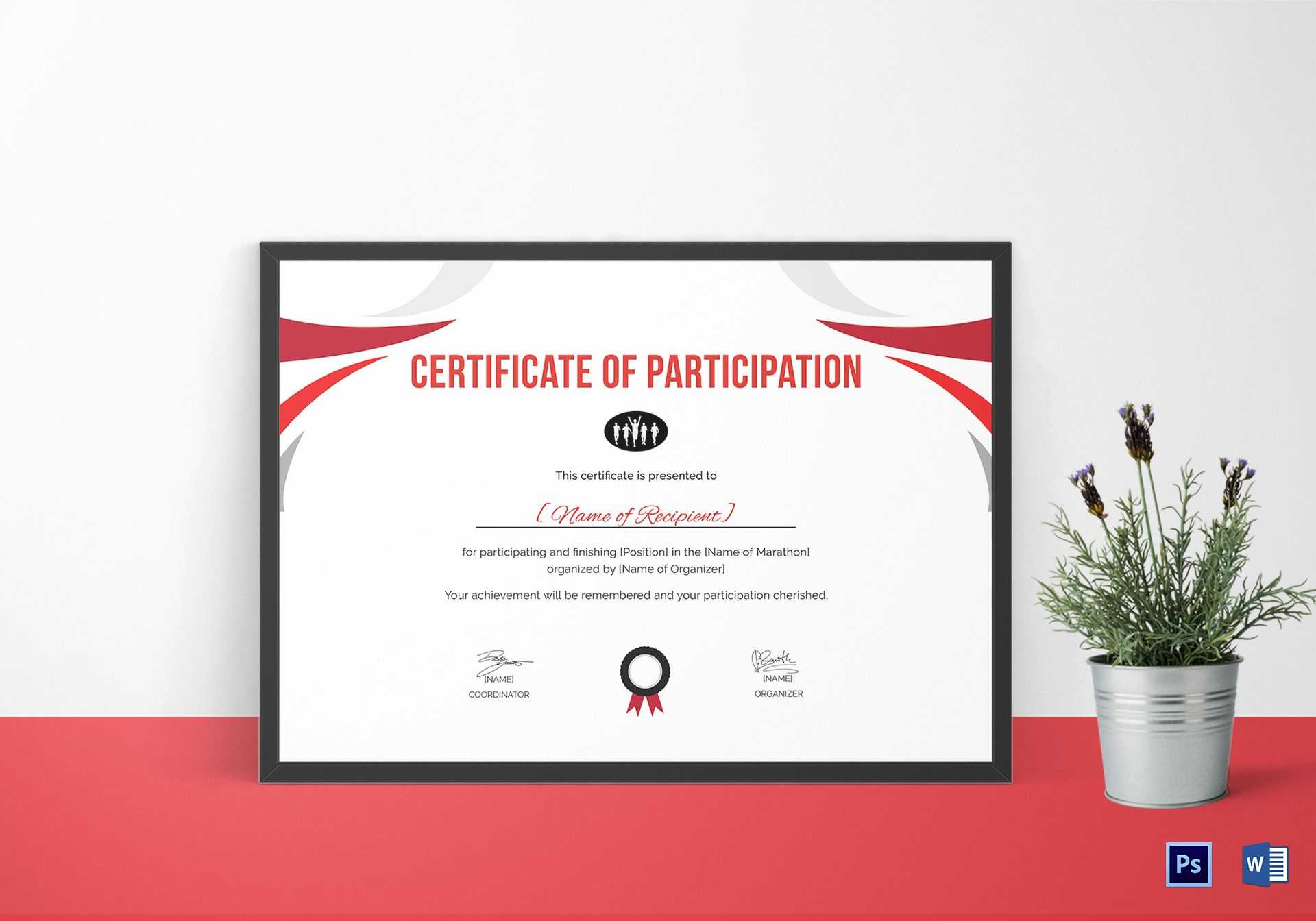 Participation Certificate For Running Template Within Running Certificates Templates Free
