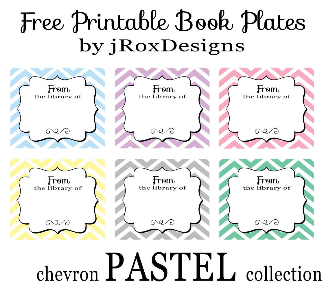 Pastel Chevron Book Plate | Jroxdesigns Within Bookplate Templates For Word