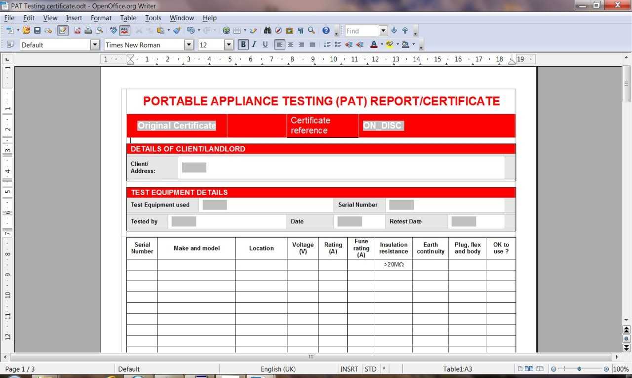 Pat Test Certificates – Manuals & Publications : Mince His Words In Electrical Installation Test Certificate Template