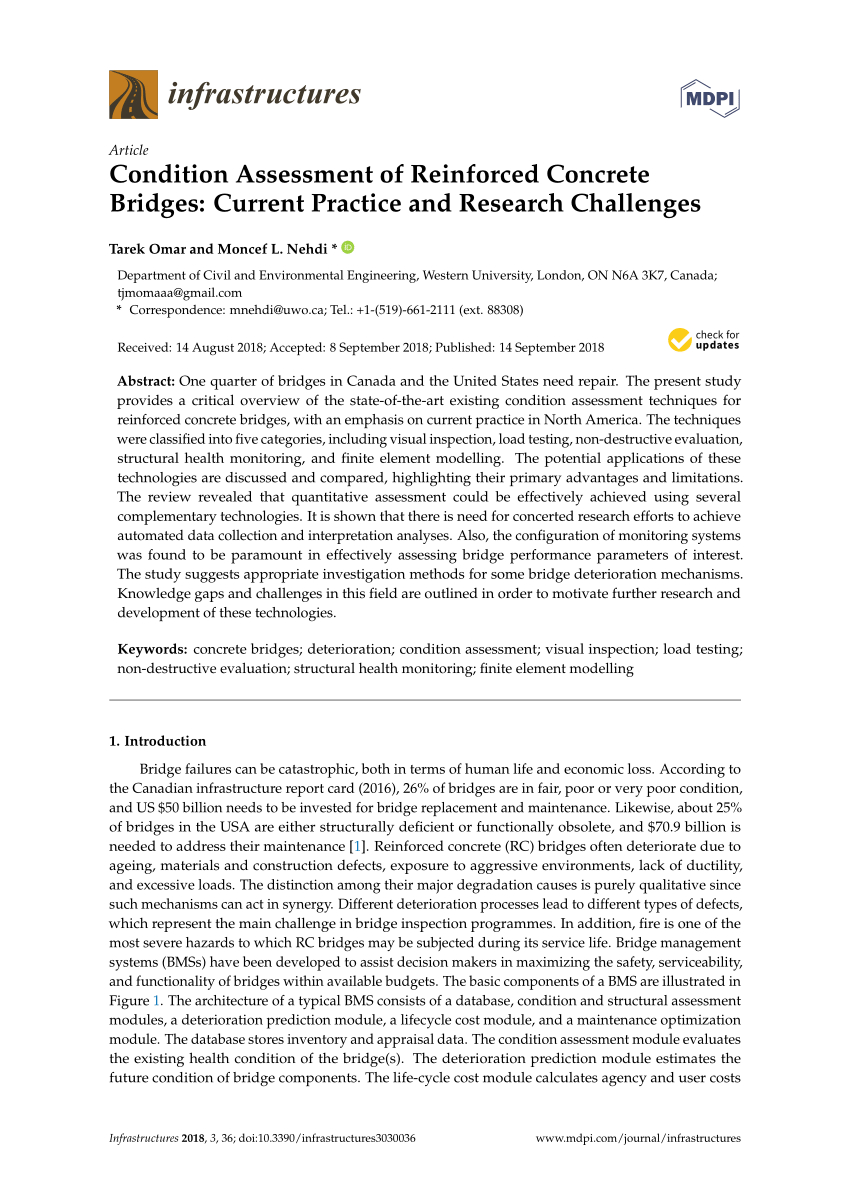 Pdf) Condition Assessment Of Reinforced Concrete Bridges Intended For Property Condition Assessment Report Template