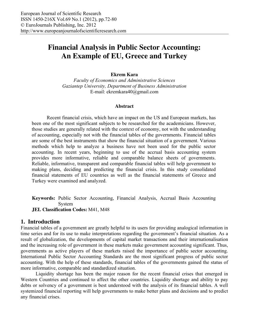 Pdf) Financial Analysis In Public Sector Accounting: An Inside Credit Analysis Report Template