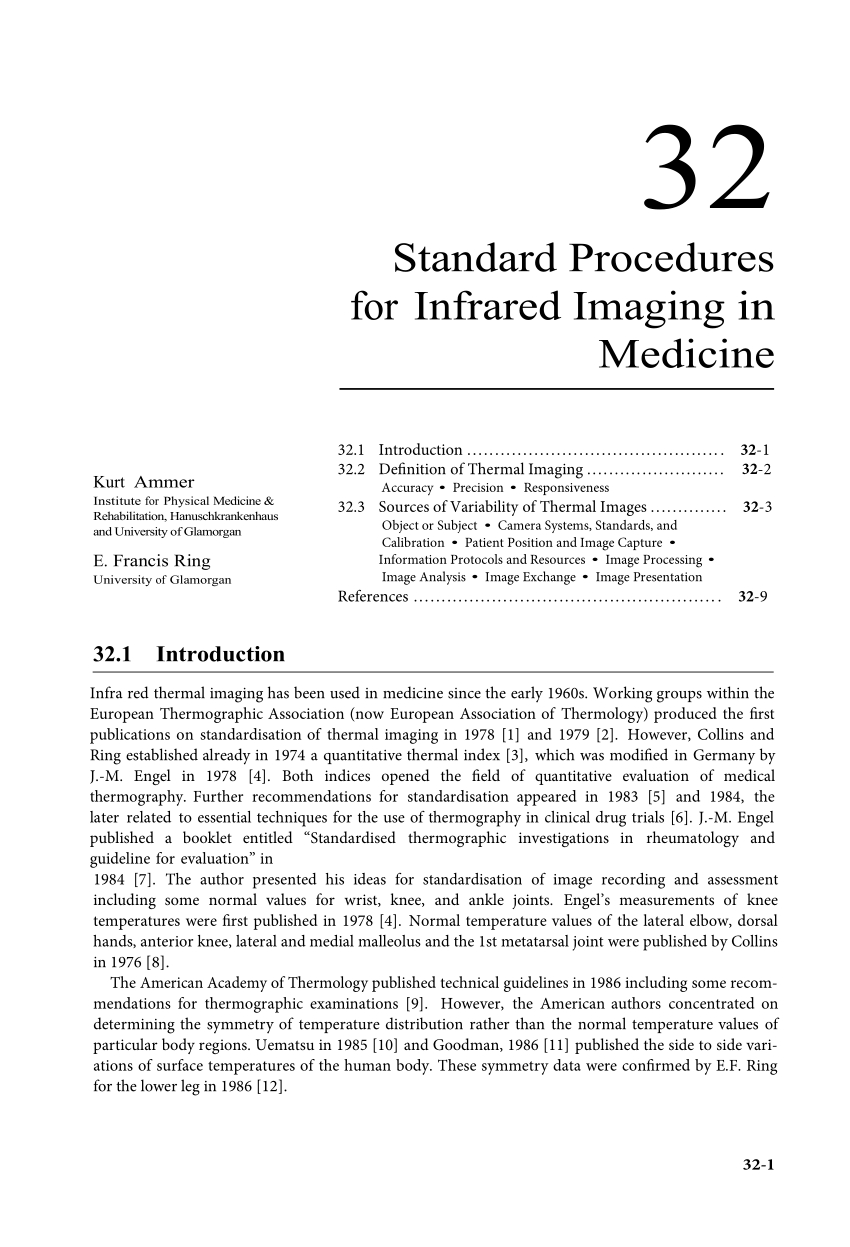 Pdf) Standard Procedures For Infrared Imaging In Medicine For Thermal Imaging Report Template