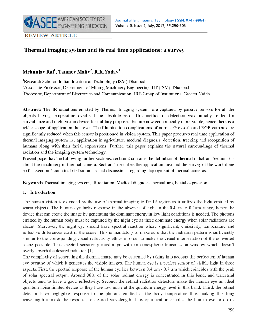Pdf) Thermal Imaging System And Its Real Time Applications Intended For Thermal Imaging Report Template